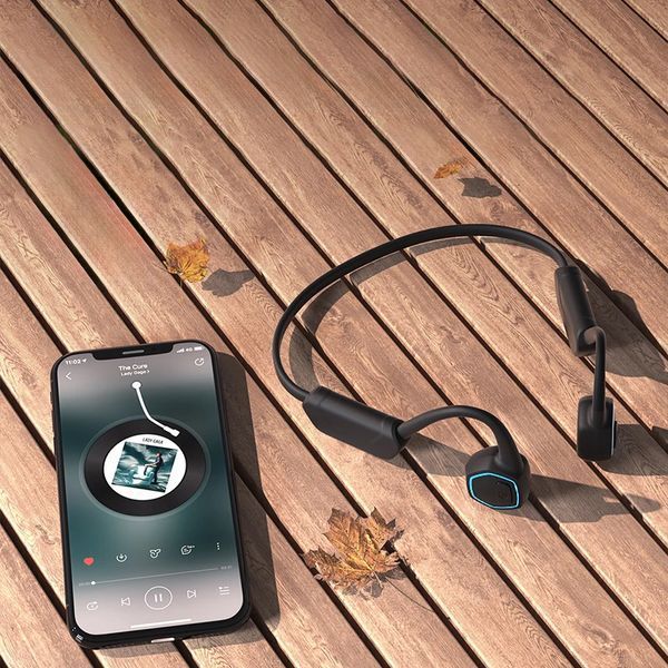 Костные наушники Kemi OpenEar X15 LED IPX8 Bluetooth 5.3 + MP3-плеер 32 ГБ Черный 991108