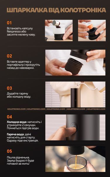 Портативная кофеварка на аккумуляторе iCafilas Espresso Maker ME2604 680003
